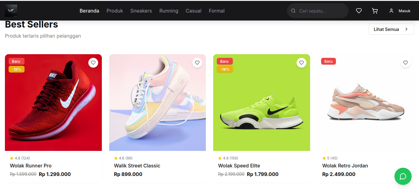 Website Toko Sepatu Online - Contoh Project Website UMKM oleh Agung Darmawan